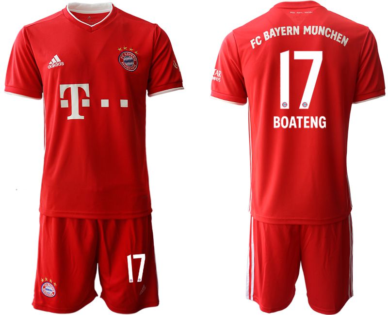 Men 2020-2021 club Bayern Munich home #17 red Soccer Jerseys->->Soccer Club Jersey